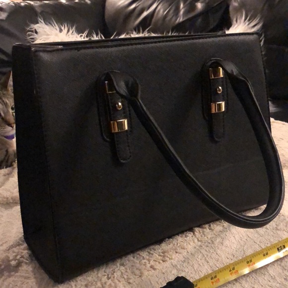 NWOT DESIGNER INSPIRED CELINE sturdy black satchel handbag - Picture 13 of 14